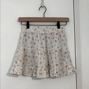 Floral White Skirt